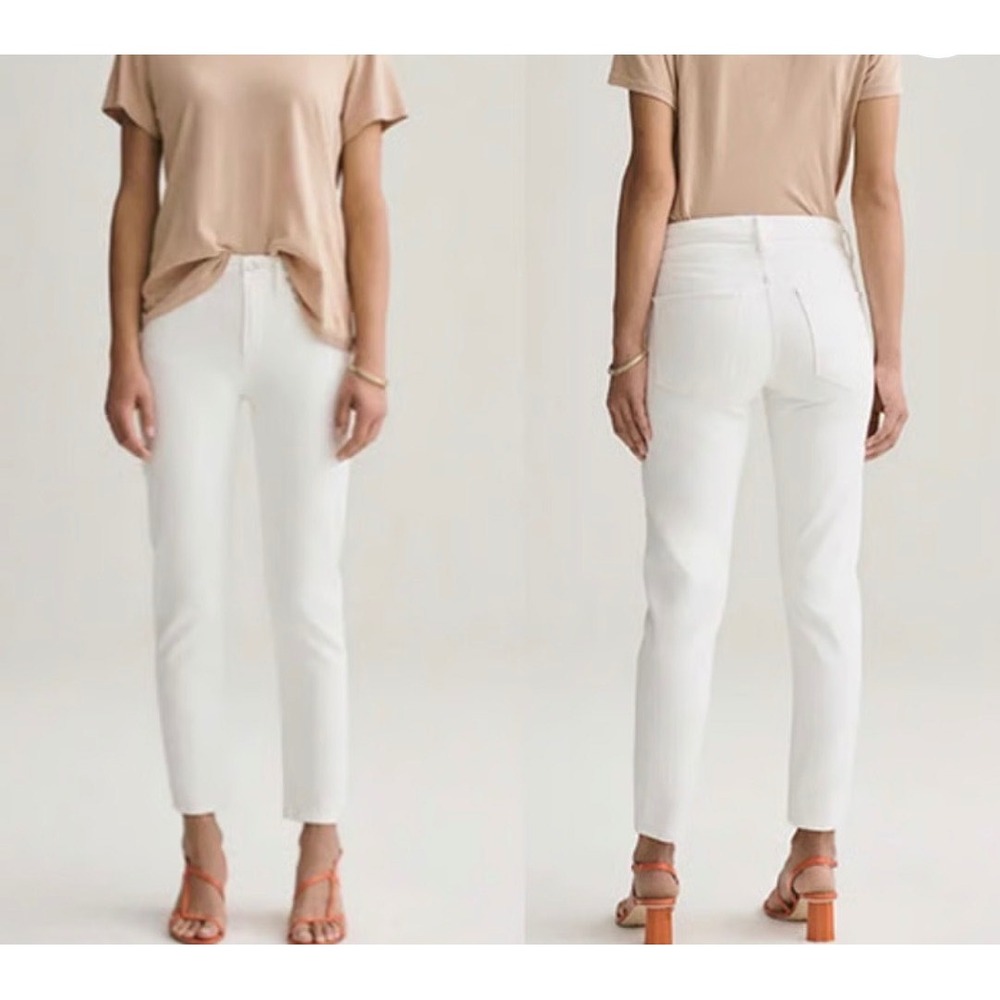 Agolde Toni Mid Rise Straight Leg Jeans Cream Off White‎ A133-1085 Size 30
